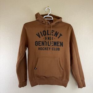 Violent Gentlemen Hockey Club Hoodie Mens Small Brown MMXI